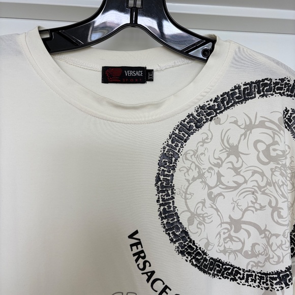 Mens Vintage Genuine VERSACE super quality WHITE Pre-Owned T-Shirt XXL Rare - Picture 2 of 5